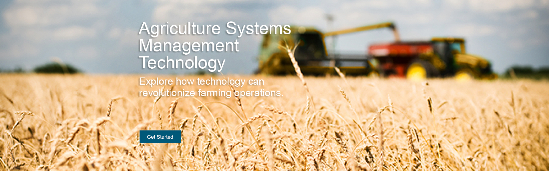A golden wheat field during harvest. This online course share explores how technology can revolutionize farming operations from renewable energy, ag and food safety, grain preservation, and machinery management and technology.