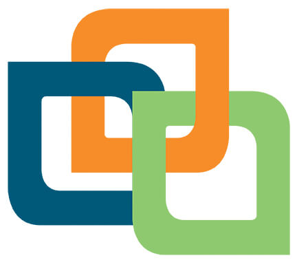 A part of the Great Plains IDEA logo. Just three links overlapping like a venn diagram. Each of the three links is in an alliance color. One is blue, one green, and one orange. 